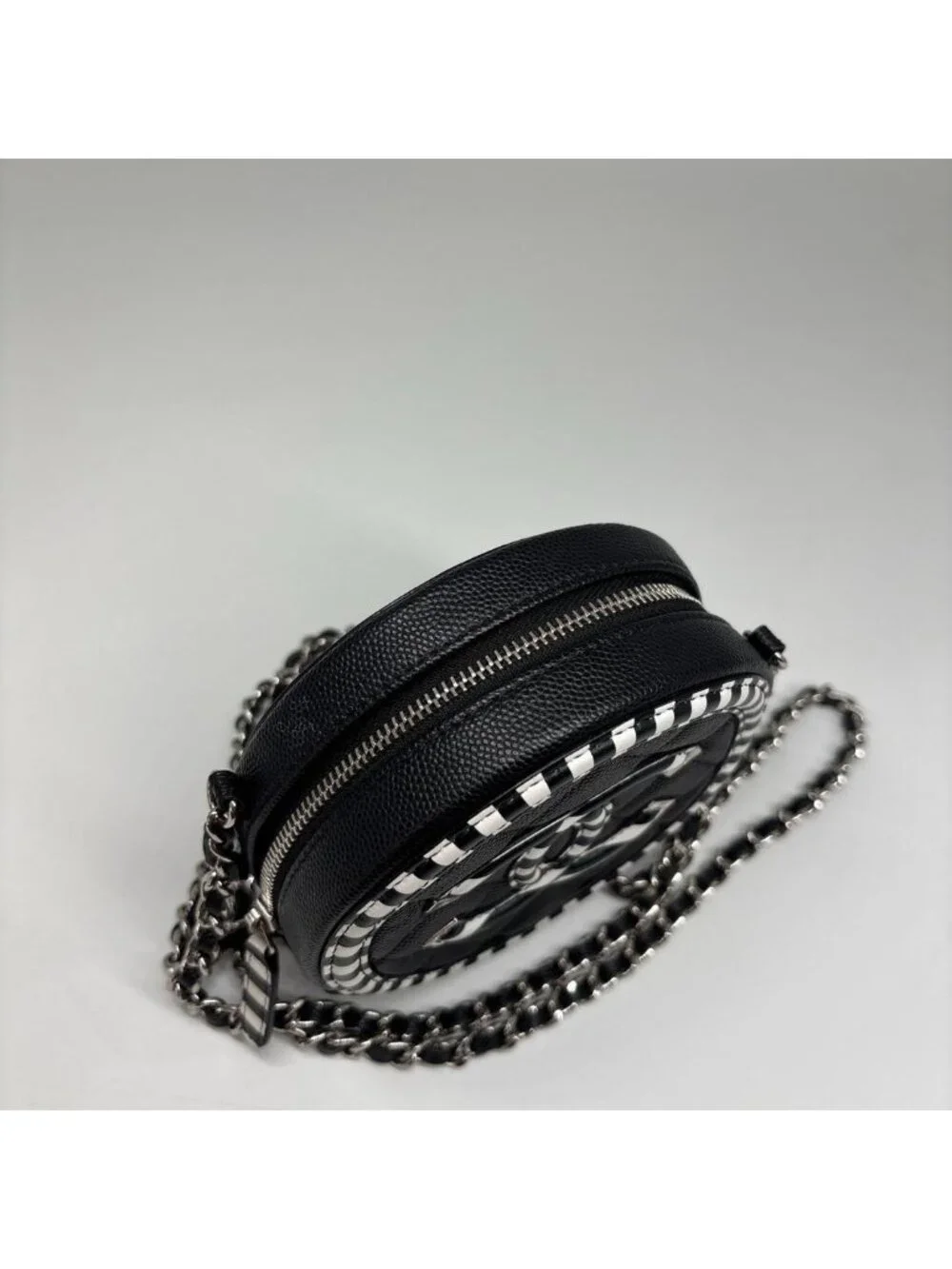 Chanel CC Filigree Caviar Leather Round Shoulder
